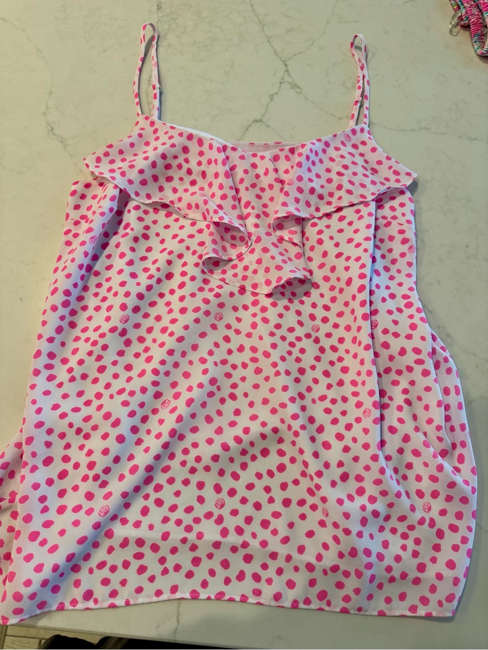 Lilly Pulitzer polka dot Karmen top